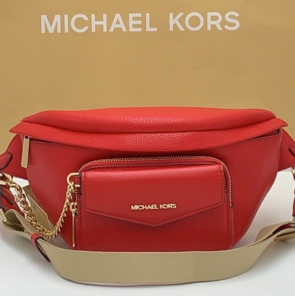 Michael Kors Handbags - MICHAEL KORS Maisie Large Pebbled Leather 2 in 1 Sling Pack Waist Belt Bag Cross